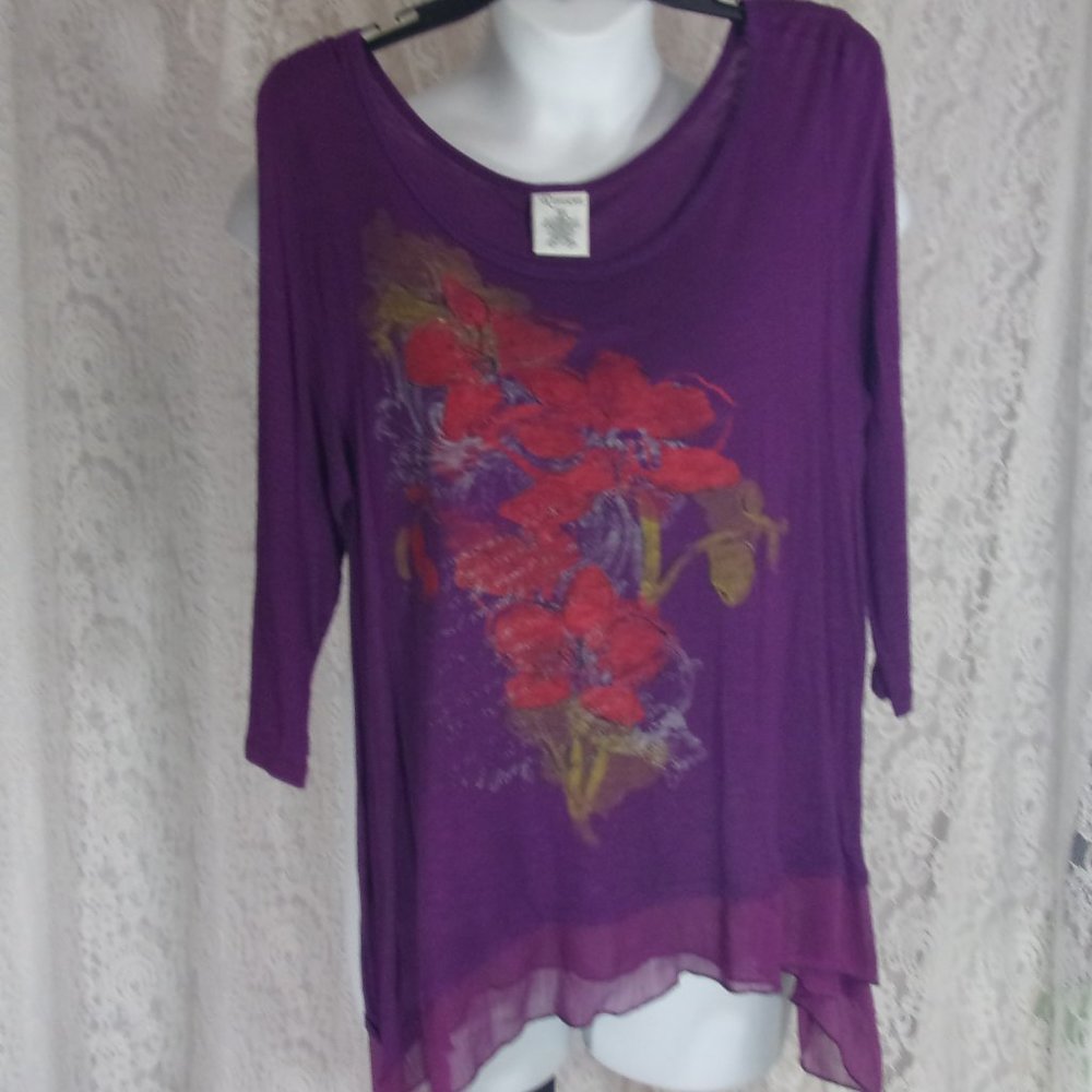 Ransom Knit Top Raspberry Size L NWOT